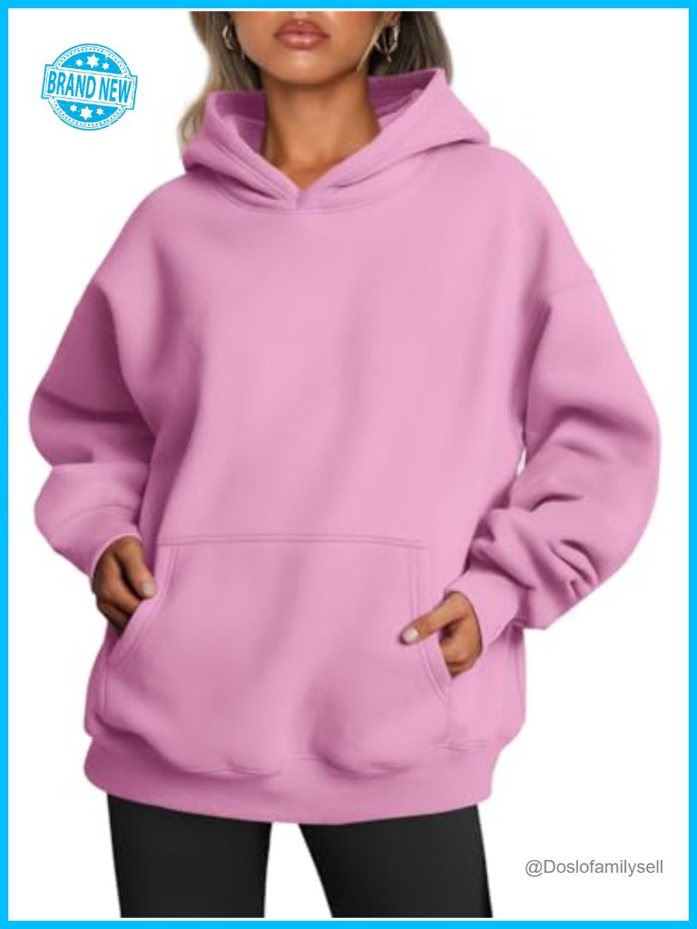 Oversized Hoodie, Soft Cotton Blend Fleece, Drop Shoulder, Kangaroo Pocket